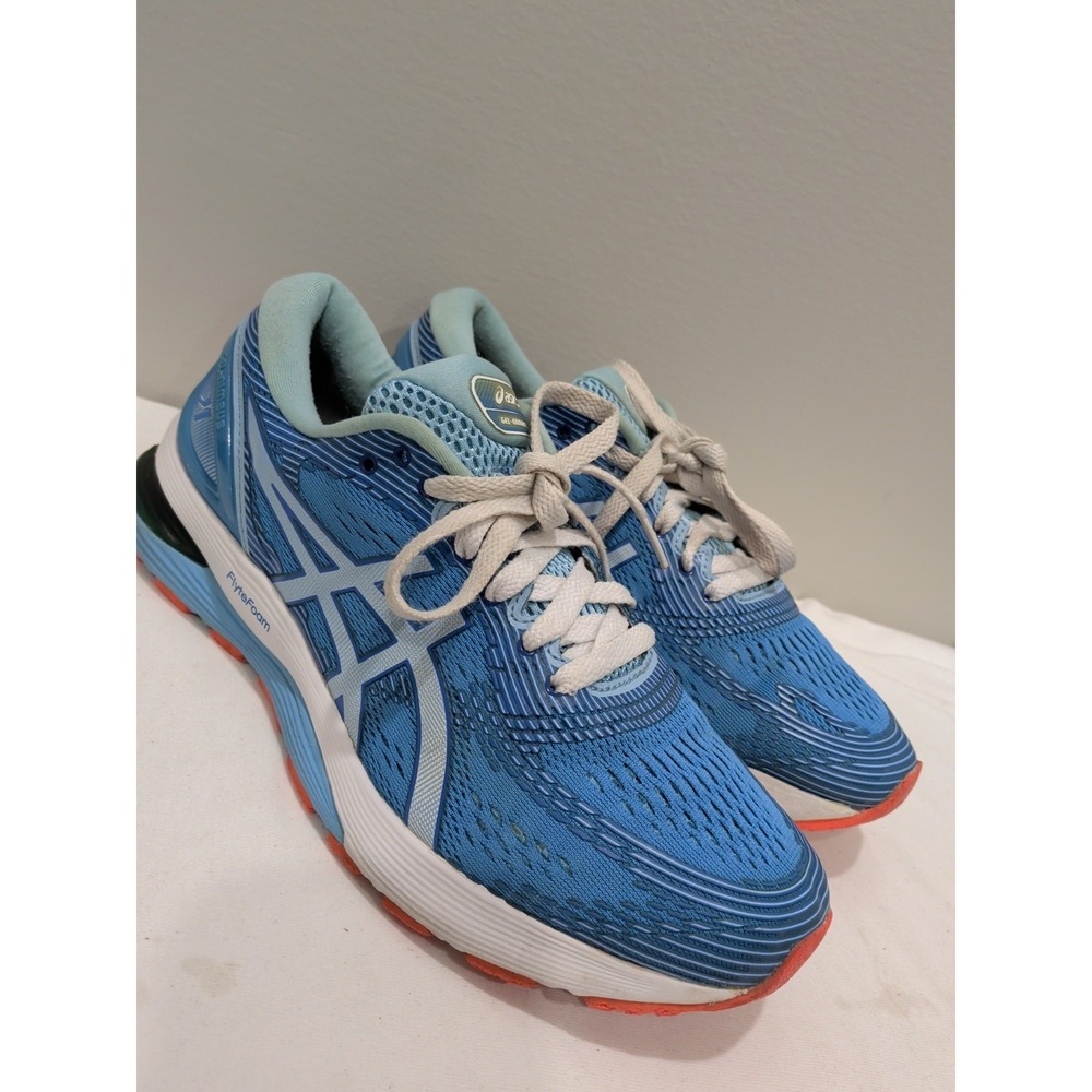 Asics Gel Nimbus 21 Womens Blue Orange Running Shoes Size 9 1012A156